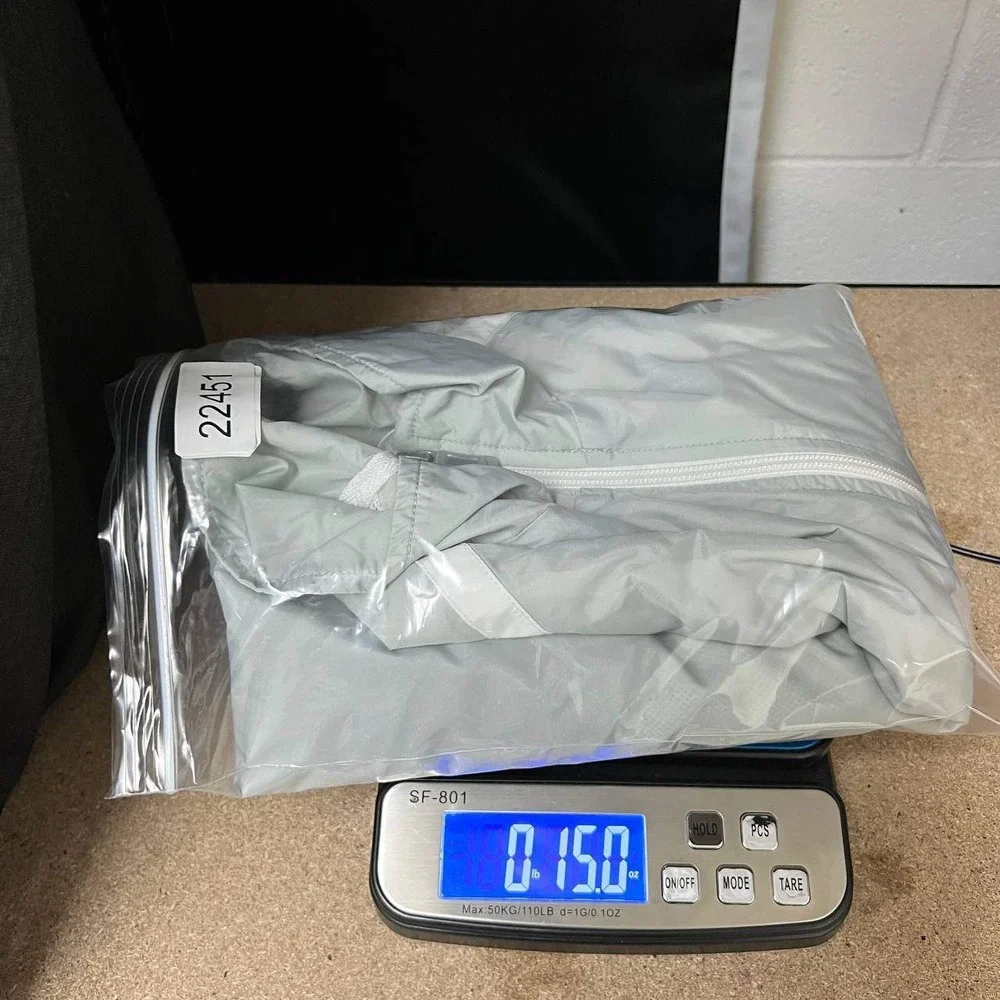 Nike Windbreaker Jacket Youth Medium Gray Full Zip Mesh Lined Long Sleeve M